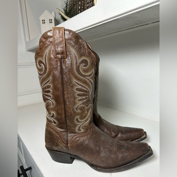 J.B. Dillon Women’s 9B Brown Cowboy Boots Classic Western Leather Made in Mexico - Picture 5 of 9